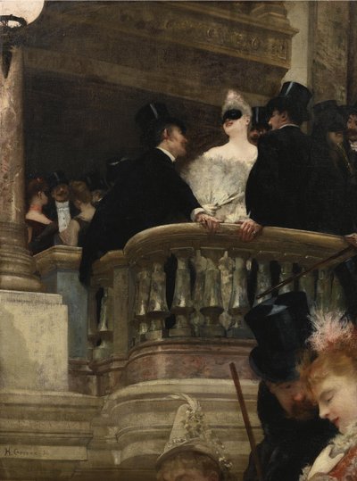 Maskeball i operaen, 1886 av Henri Gervex