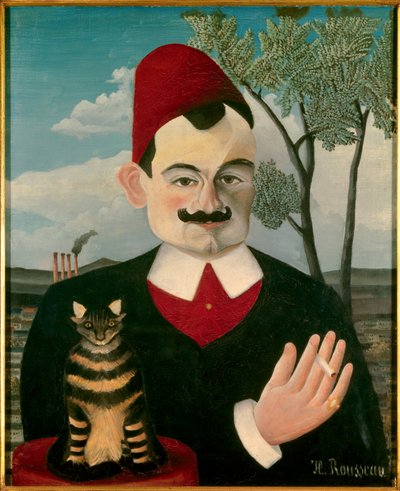 Portrett av Pierre Loti Maleri av Henri Rousseau dit le Douanier Rousseau (1844-1910), ca. 1891, Søn 62x50 Zürich, Kunsthaus - Portrett av Pierre Loti (1850-1923) - Maleri av Henri J. F. Rousseau, kalt Le Douanier Rousseau (184 Rousseau (184 Rousseau) 1910 av Henri J.F. Rousseau