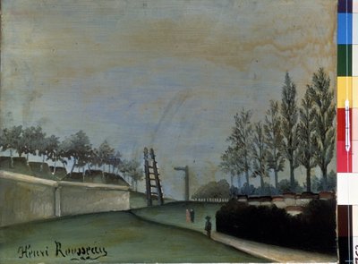 Utsikt over Vanves. Maleri av Henri Rousseau kalt Douanier Rousseau (1844-1910) av Henri J.F. Rousseau