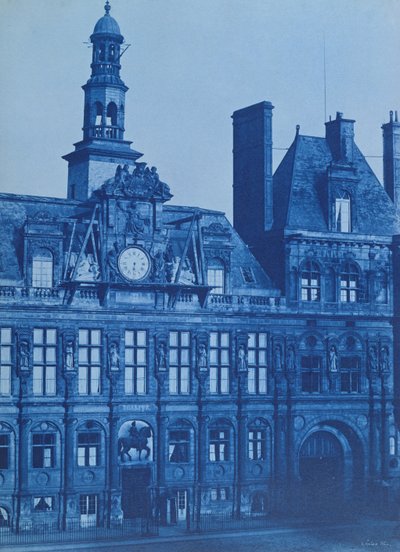 Hotel de Ville i Paris, 1853 (cyanotype) av Henri Jean Louis Le Secq