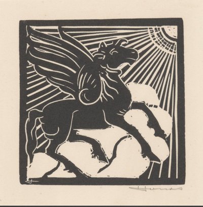bevinget hest av Henri Jonas (signed by artist)