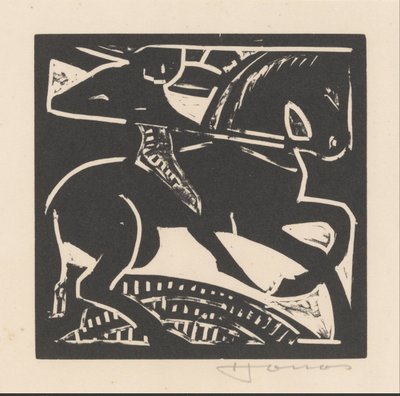 Rytter på en hest av Henri Jonas (signed by artist)