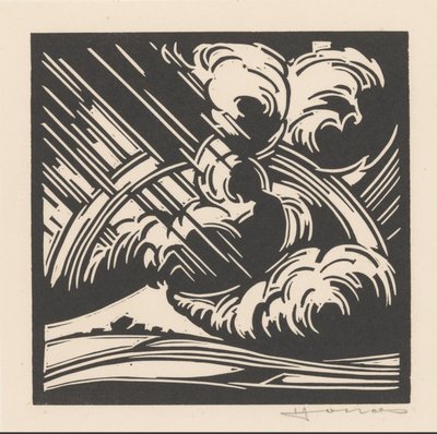 Storm over et landskap av Henri Jonas (signed by artist)
