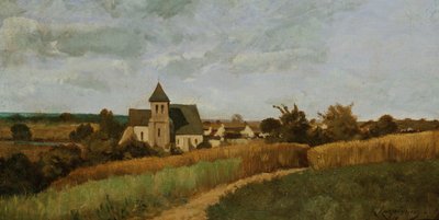 En landsby på høstetid av Henri Joseph Harpignies