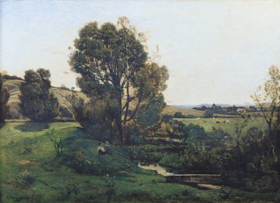 Utsikt fra Moncel-sur-Seine, ca. 1868 av Henri Joseph Harpignies