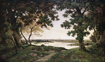 Skoglandskap med en sandelv, 1882 av Henri Joseph Harpignies