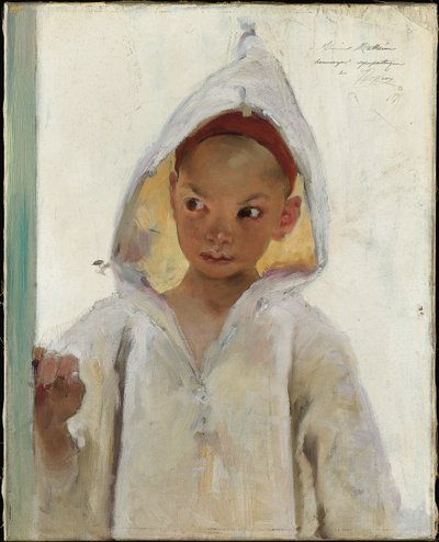 Portrett av en ung gutt iført en Burnous av Henri Jules Jean Geoffroy