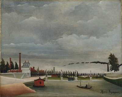 Utsikt over gangbroen ved Passy, 1890-1891. av Henri Julien Félix Rousseau
