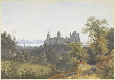 Utsikt over Lausanne, med utsikt over slottet og katedralen av Henri Knip
