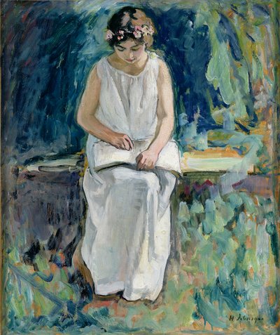 Jente som leser av Henri Lebasque