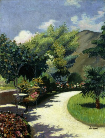 Jente i en hage, Le Pradet; Pike i hagen, Le Pradet, ca. 1925 av Henri Lebasque