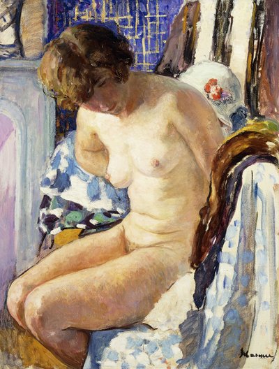 Sittende naken; Nu Assise, av Henri Lebasque