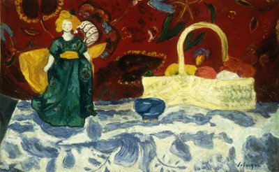 Stilleben med en dukke og frukt; Stilleben med dukke og frukt, av Henri Lebasque
