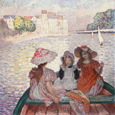 Tre jenter i en båt av Henri Lebasque