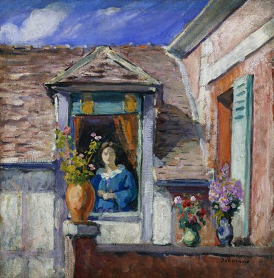 Kvinne ved vinduet; Femme a la Fenetre, av Henri Lebasque