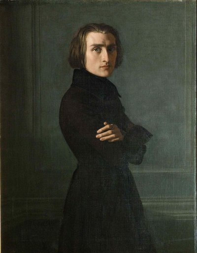 Portrett av komponisten Franz Liszt 1811-1886, 1839. av Henri Lehmann