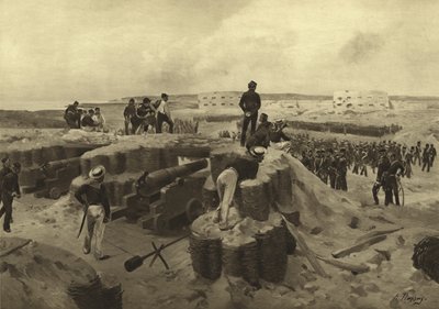 Slaget ved Bomarsund, 1854 (gravyr) av Henri Louis Dupray
