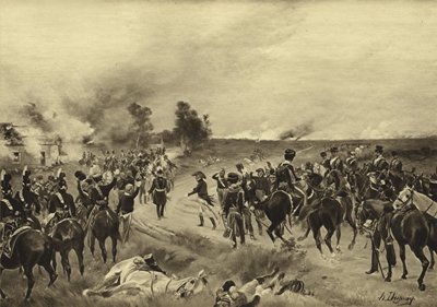 Slaget ved Waterloo, 1815 (gravyr) av Henri Louis Dupray