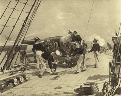 Bombardement av Alexandria, 1882 (gravyr) av Henri Louis Dupray