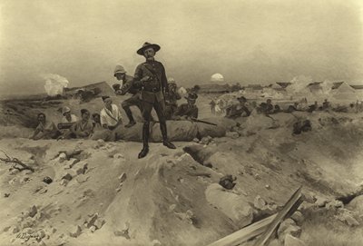 Siege of Mafeking, 1900 (gravyr) av Henri Louis Dupray
