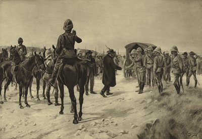 Overgivelse av Piet Cronje ved Paardeberg, 1900 (gravering) av Henri Louis Dupray