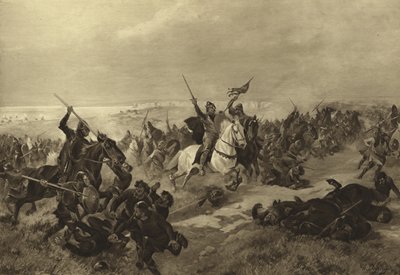 Slaget ved Hastings, 1066 (gravyr) av Henri Louis Dupray