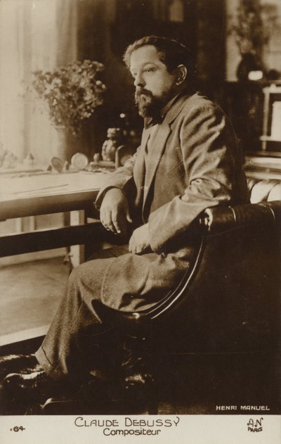 Claude Debussy , fransk komponist (1862-1918) (s/hvitt bilde) av Henri Manuel