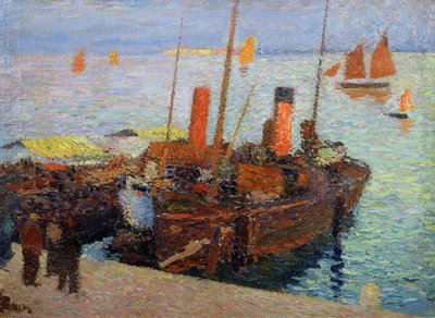 Båter i St. Malo-bukten, ca. 1910 av Henri Martin