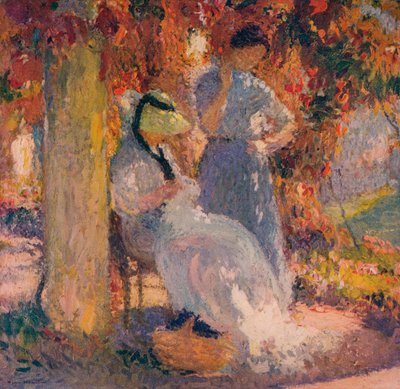 Syscene under pergolaen i Marquayrol, 1902, c1932 av Henri Martin