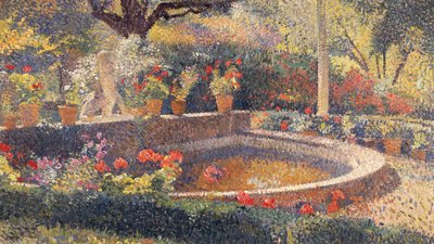 The Central Pond at the Marquayrol Park (olje på lerret) av Henri Martin
