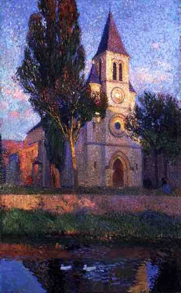 Kirken (olje på lerret) av Henri Martin
