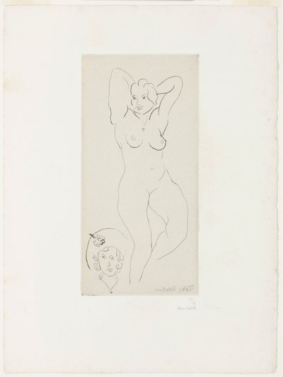 Kvinnelig akt med løftede armer og kvinneportrett av Henri Matisse