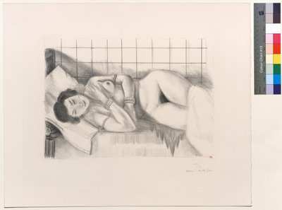 Sovende figur, sjal over bena av Henri Matisse