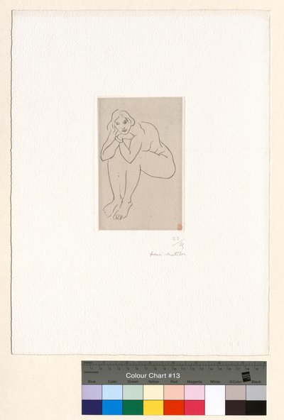 Sittende naken, overkroppen støttet mot knærne av Henri Matisse