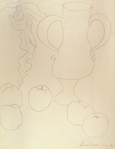 Stilleben med mugge og fersken av Henri Matisse