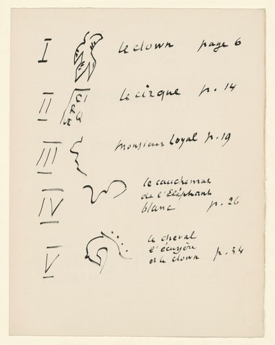 Billedtabell 1. Fra «Jazz». S. 149 av Henri Matisse