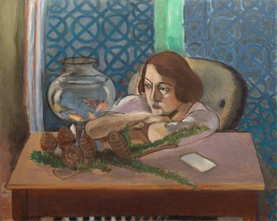 Kvinne foran et akvarium av Henri Matisse