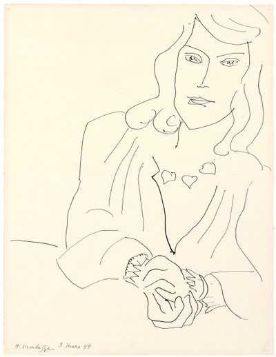 Kvinnehode med halskjede av Henri Matisse