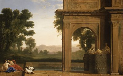 Klassisk landskap med figurer av Henri Mauperche