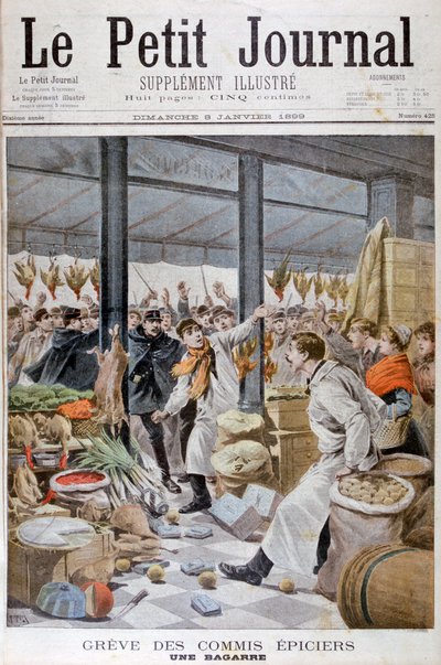 En kamp under kjøpmannsstreiken, Paris, 1899 av Henri Meyer