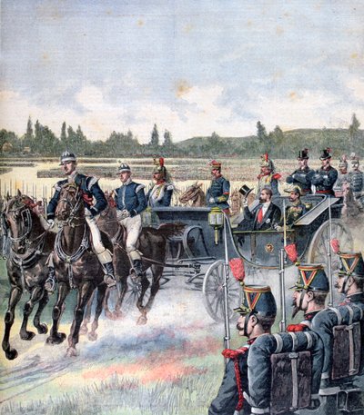 Ankomst av republikkens president, militær gjennomgang, 14. juli 1891. av Henri Meyer