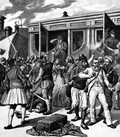 Bandits in the Orient: Arrests on a Train, fra Le Petit Journal, 20. juni 1891 av Henri Meyer