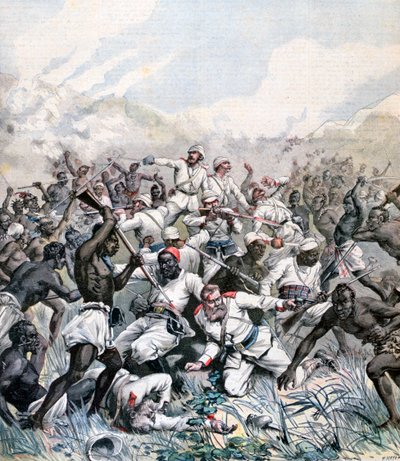 Ødeleggelse av en tysk ekspedisjon i Afrika, 1891 av Henri Meyer