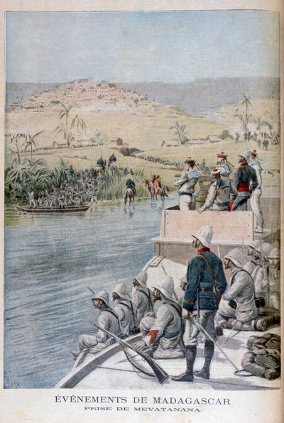 Hendelser på Madagaskar: Capture of Mevatanana, 1895 av Henri Meyer
