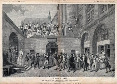 Fabiennes avreise til skaftet - før siste scene i fjerde akt av "Thermidor"" av Victorien Sardou - Tegning av Henri Meyer, i "Le journal illustrious"" fra 1891 av Henri Meyer