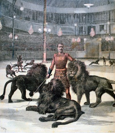 Løvetemming på Lhippodrome, Paris, 1891 av Henri Meyer