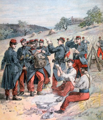 Postlevering før de store militærmanøvrene, 1893 av Henri Meyer