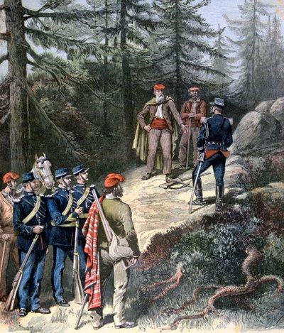 Den korsikanske banditten, Jacques Bellacoscia, Overgivelse til politiet, 1892 av Henri Meyer
