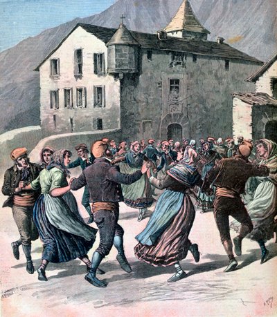 The Farandole, Andorra, 1891 av Henri Meyer