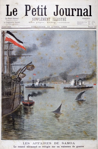 Den tyske konsulen søker tilflukt på et tysk krigsskip, 1899 av Henri Meyer